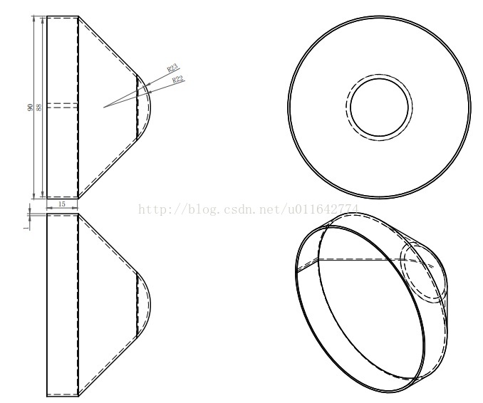 AutoCAD 利用二维线段通过旋转得到三维图