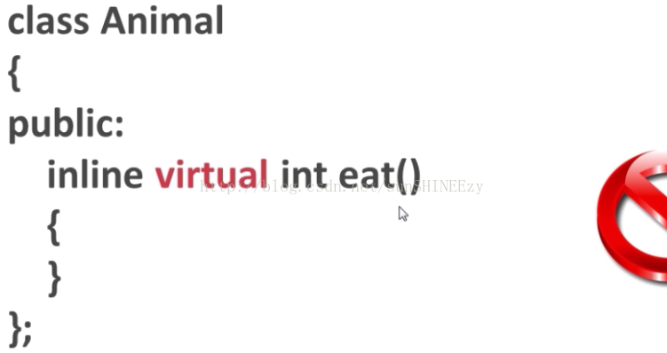 class Animal public: inline virtual int eat()