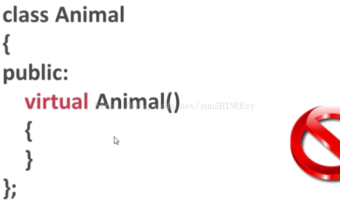 class Animal public: virtual Animal()