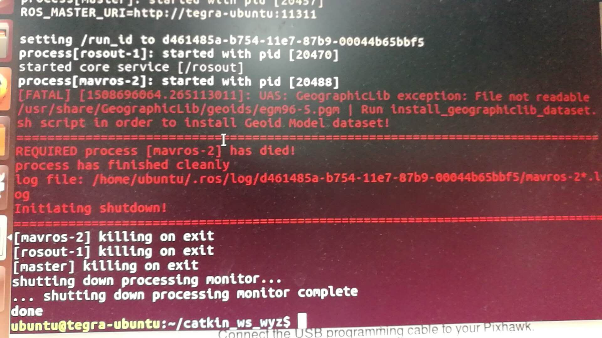 TX1上安装mavros时，出现UASGeographicLib exception File not readable...错误