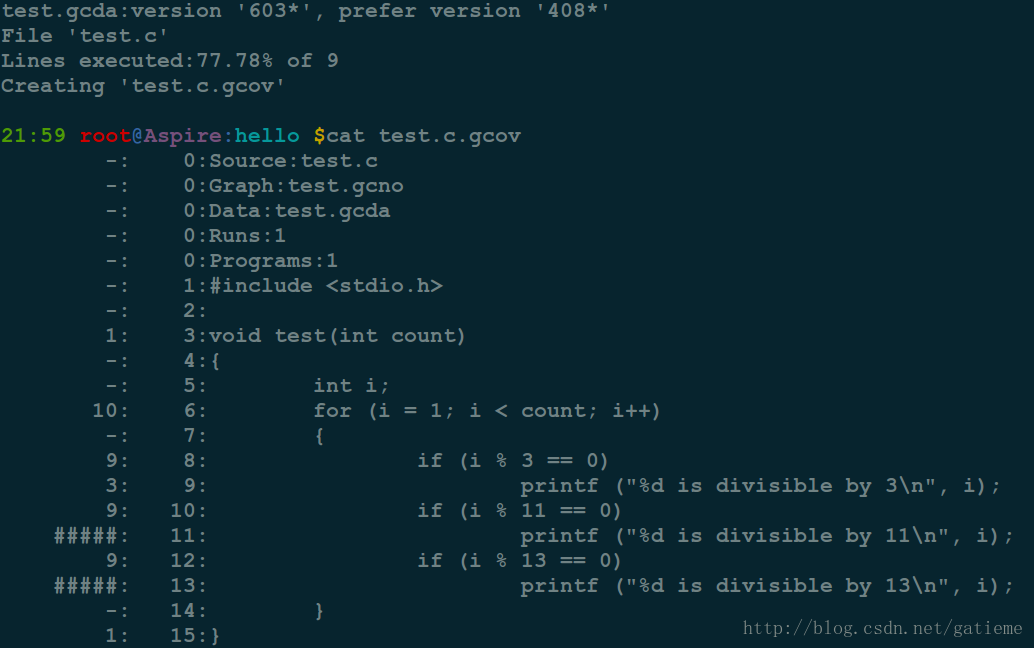 生成 <code>gcov</code> 数据