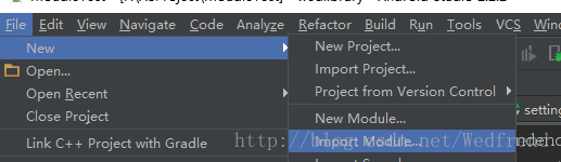 file--->new--->import Module