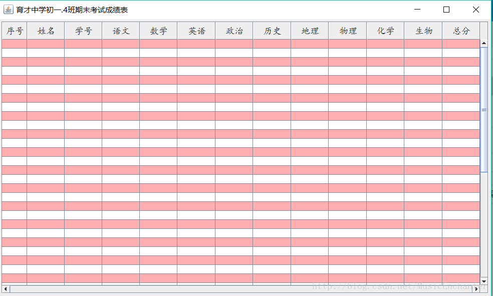 Java Jtable设置 表头 字体 列宽 行宽 间隔色 大神神奇奇的博客 Csdn博客 Jtable设置表头内容