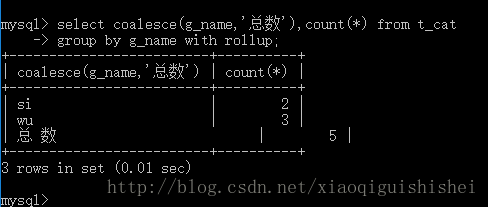 Coalesce mysql