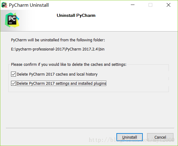 pycharm卸载