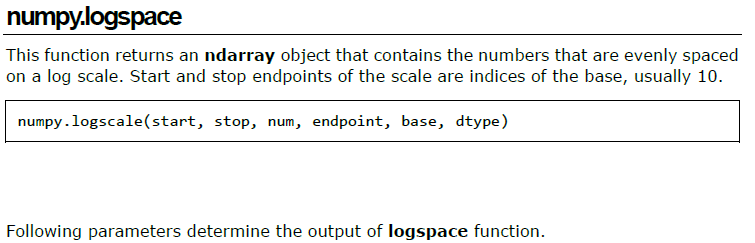 python np.arange,np.linspace和np.logspace之间的区别_python logspace-CSDN博客
