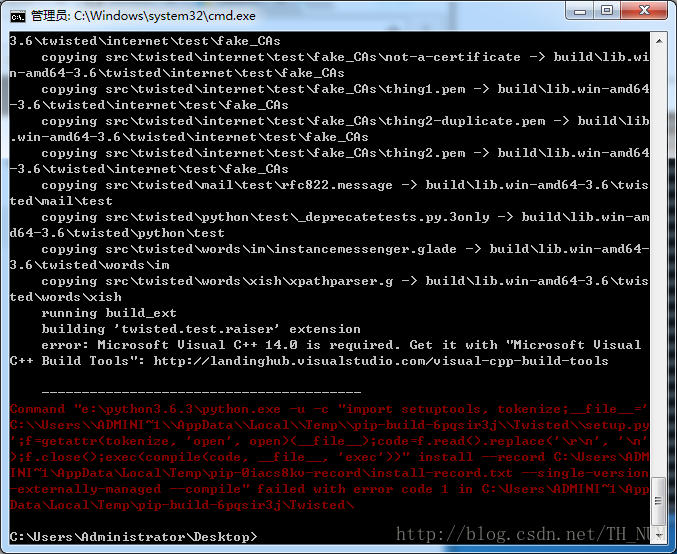 Python 3.6 模块安装“error: Microsoft Visual C++ 14.0 is required...”问题解决
