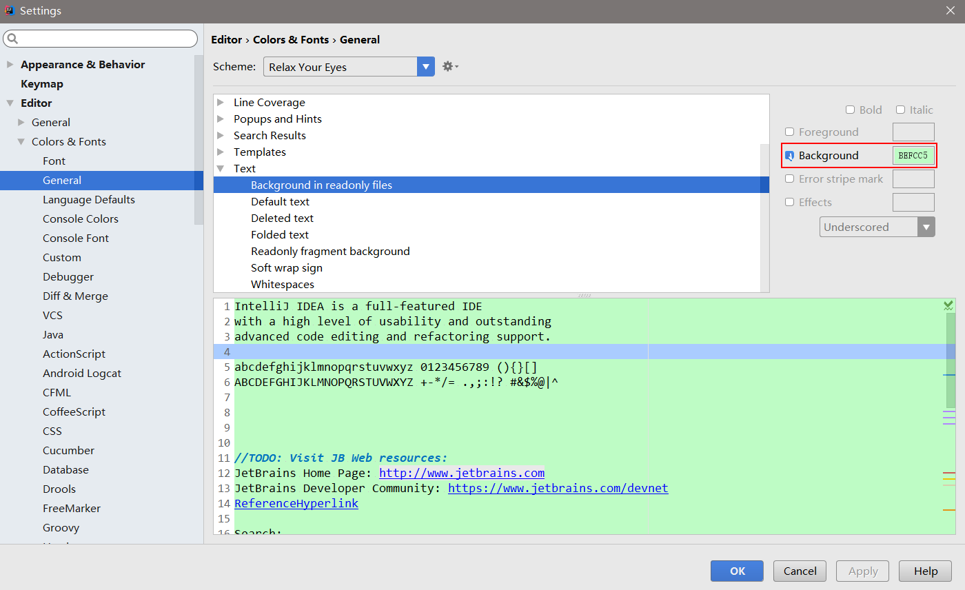 IntelliJ idea主题背景设置护眼色_zhaoyf7746的博客-程序员资料_idea 