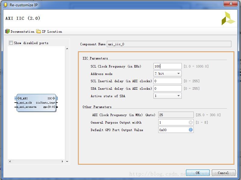 圖17 AXI IIC IP 配置