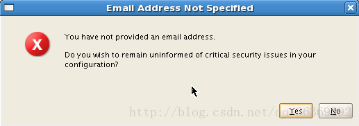 因为我没有填写email地址，所以提示如下信息，默认yes即可