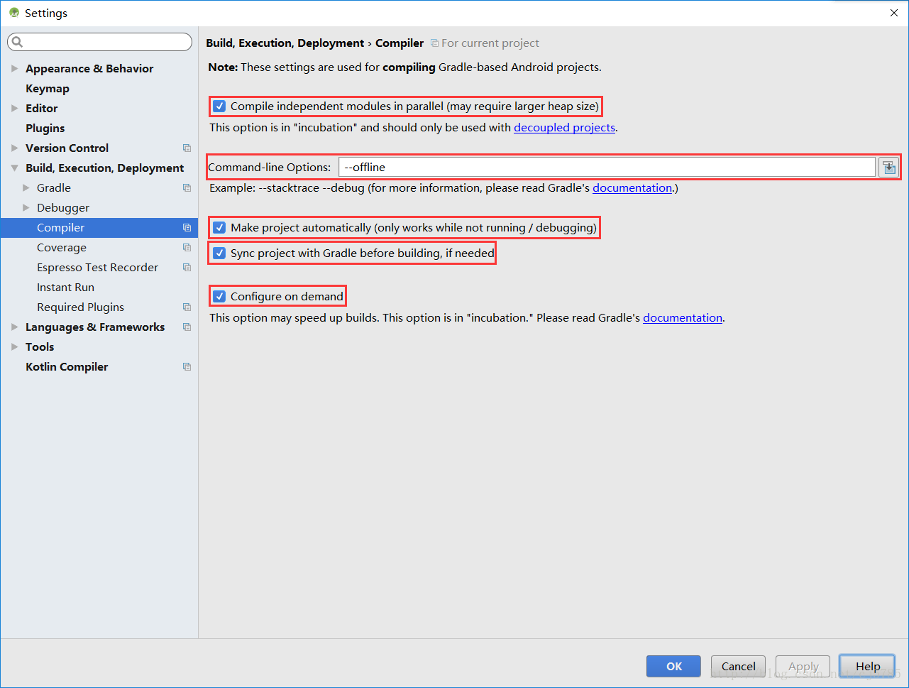 Android Studio Setting Compiler