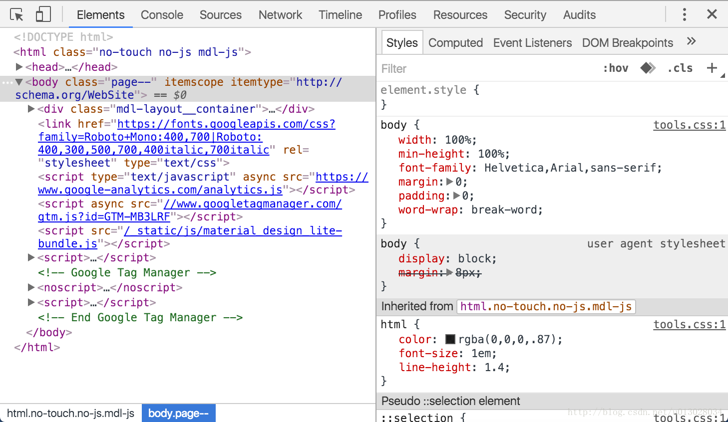 Chrome DevTools 的 Elements 面板