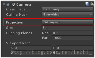 摄像机投影模式为正交模式