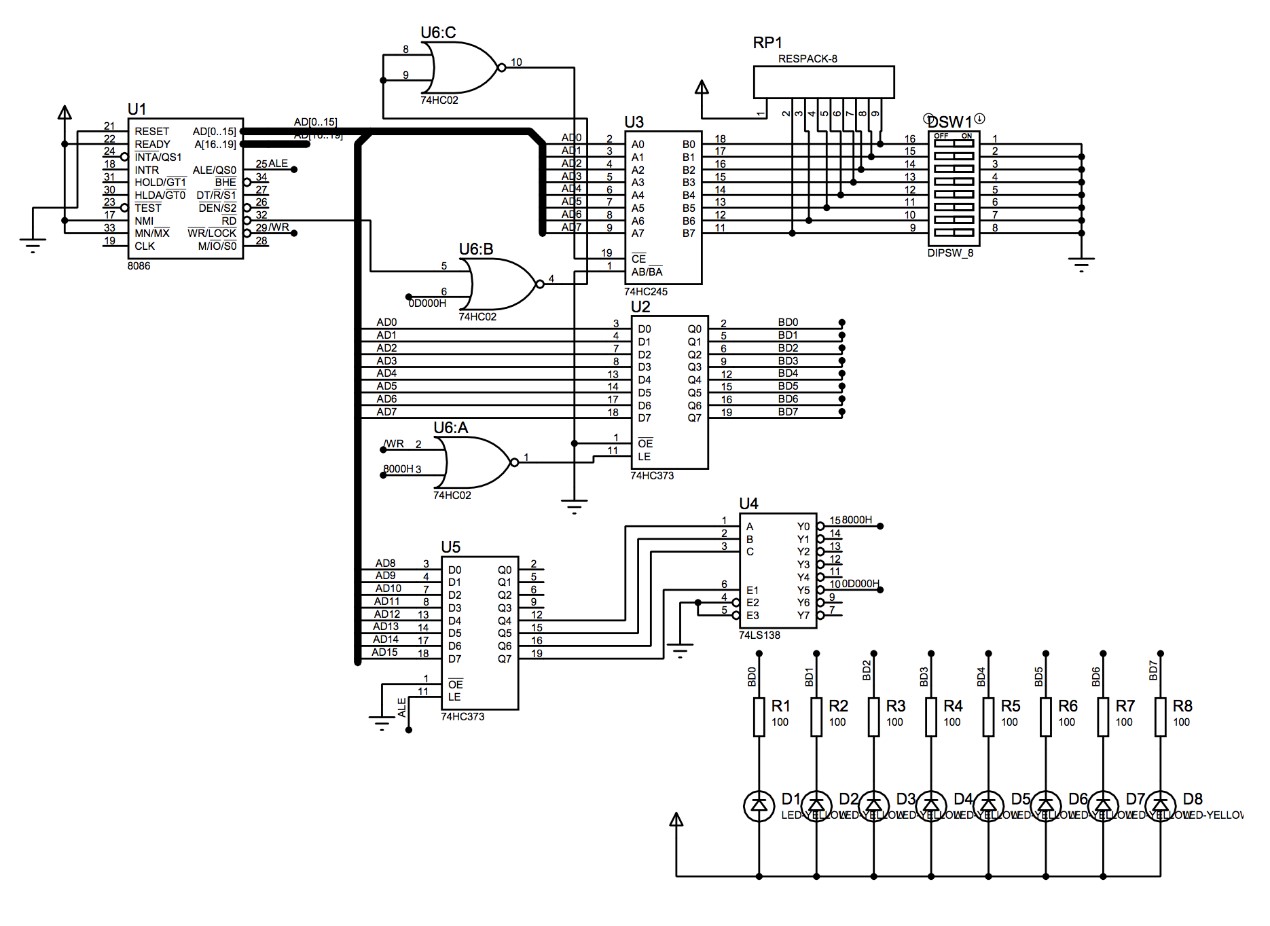 Proteus 8086 simple I/O reading and writing experiment - Programmer Sought