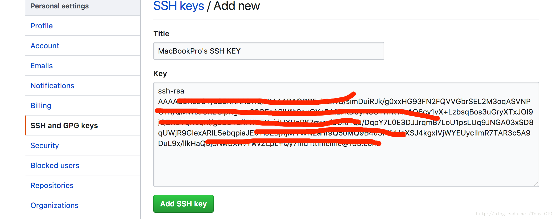 github ssh key