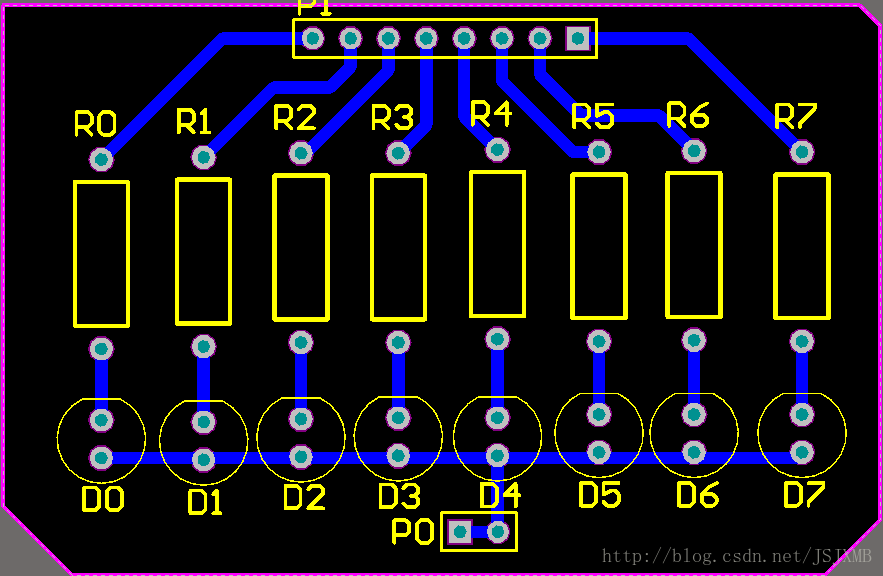 流水灯的PCB图