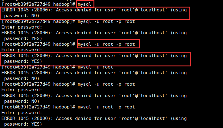 MySQL 報錯 ERROR 1045 (28000): Access Denied For User 'root'@'localhost ...