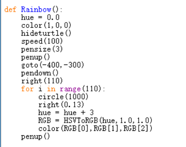 Draw a rainbow using Python's built-in turtle library - Programmer Sought