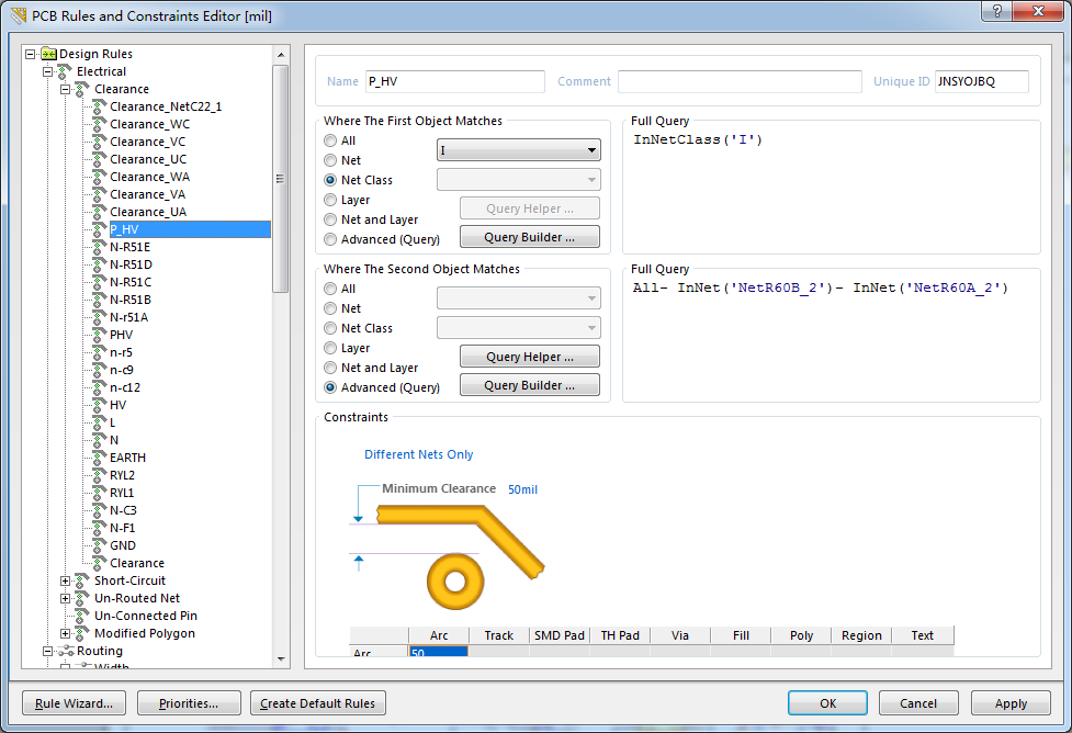 Altium Designer 规则设置Advance(Query)的使用_altium designer pcb advance rule ...