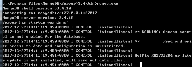 mongodb access control is not enabled for the database