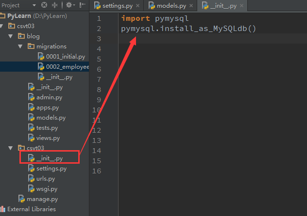 解决Django报错 : No module named 'MySQLdb'