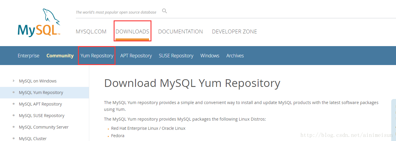 MySQL的yum源