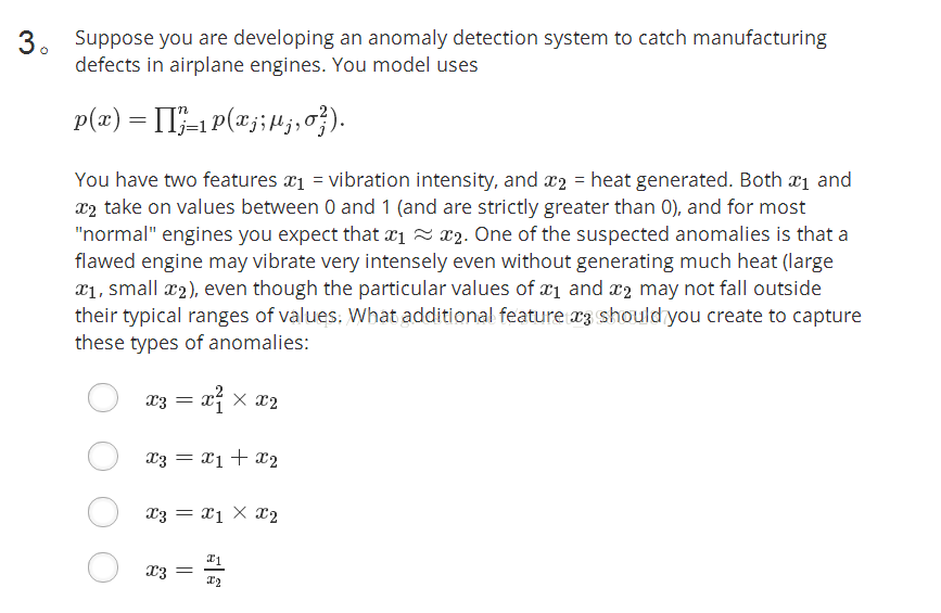 coursera Machine Learning 第九周 测验quiz1答案解析 Anomaly Detection