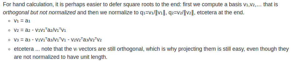 Gram-Schmidt orthogonalization