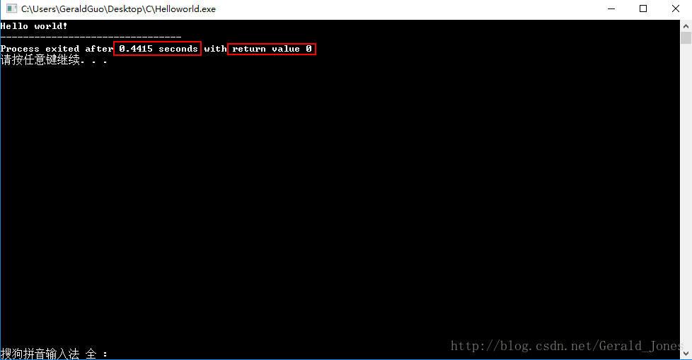 C Hello world