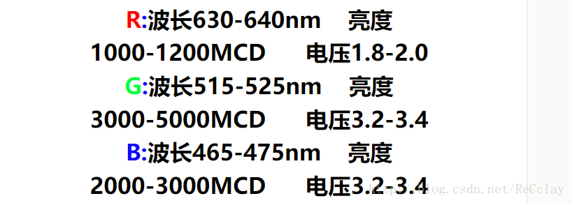 四脚共阳RGB小灯