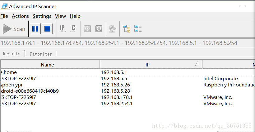 装完系统后连接局域网，可以利用软件来找到树莓派的IP地址