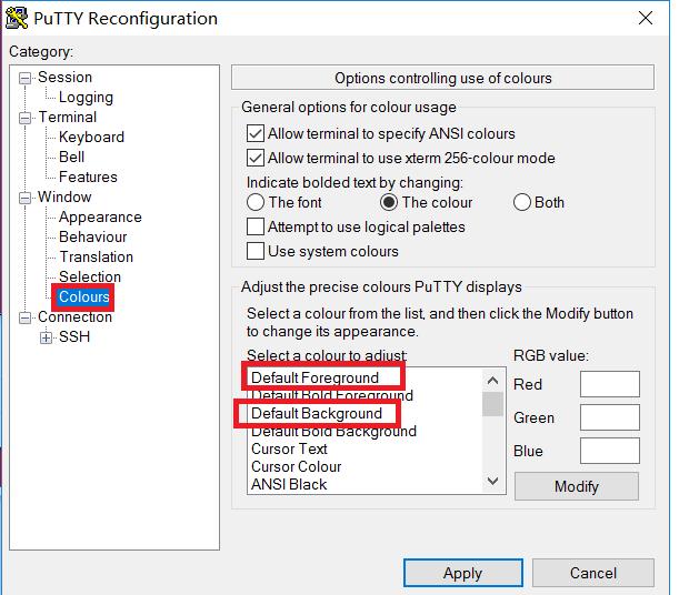 Putty 设置前景色和背景色_niepangu的专栏-CSDN博客