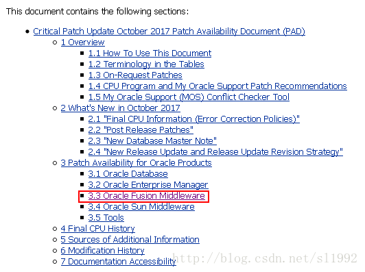 跳转的页面菜单选择Oracle Fusion Middleware