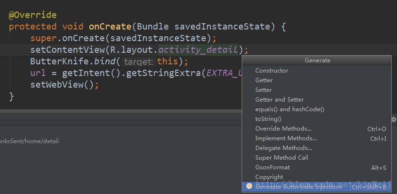 Butterknife插件使用