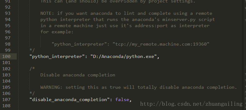 Как отключить anaconda в sublime text 3