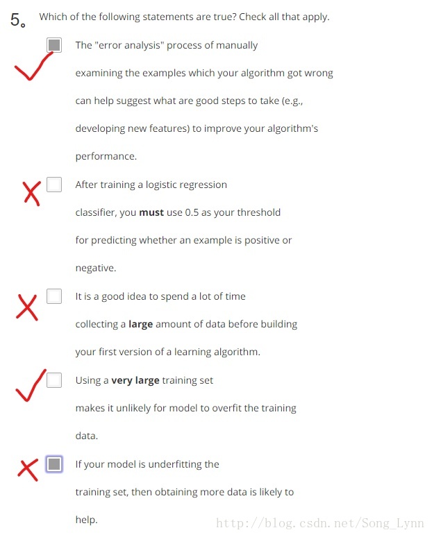 机器学习之Coursera Andrew Ng 《Machine Learning》 week 6 test 2