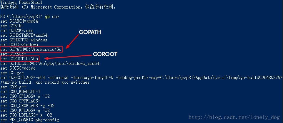 查看go环境变量
