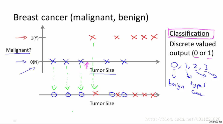 surpervised_learning_introduction_regression_tumor_single_feature