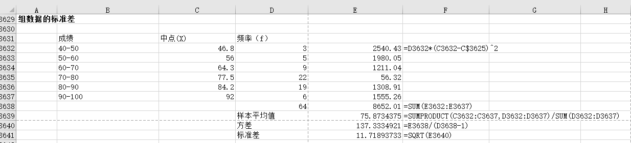 Excel在统计分析中的应用 第二章 描述性统计 分组数据的算术平均值 方差及标准差求解方法 预见未来to50的专栏 Csdn博客