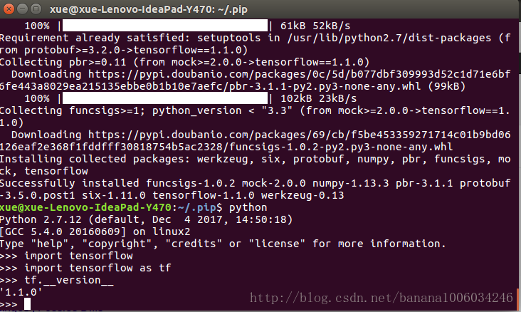 ubuntu 14.04 简单式安装 tensorflow