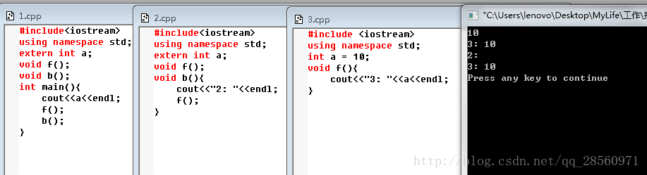 
			
				C++学习 extern，以及文件链接			