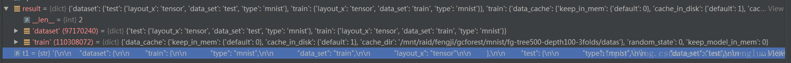 变量result是json.loads（t）作用t之后的详细信息,t是"\n".join(lines)输出的信息