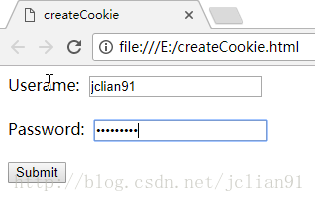 本地 Chrome浏览器createCookie.html