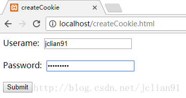 服务器 Chrome浏览器 createCookie.html