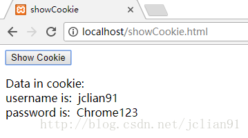 服务器 Chrome浏览器 showCookie.html