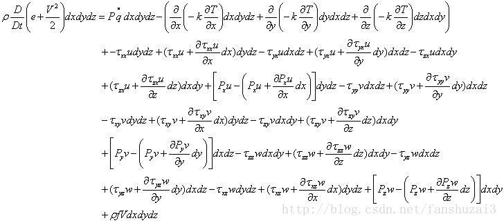 计算流体力学三大基本方程：连续性方程、动量方程（纳维-斯托克斯方程）和能量方程推导