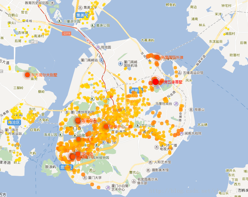 厦门房价地图可视化