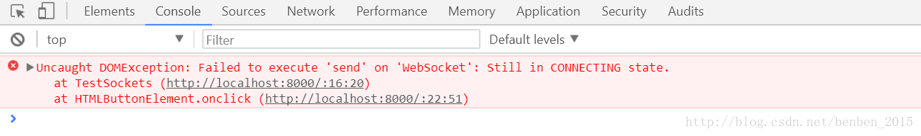 websocket error