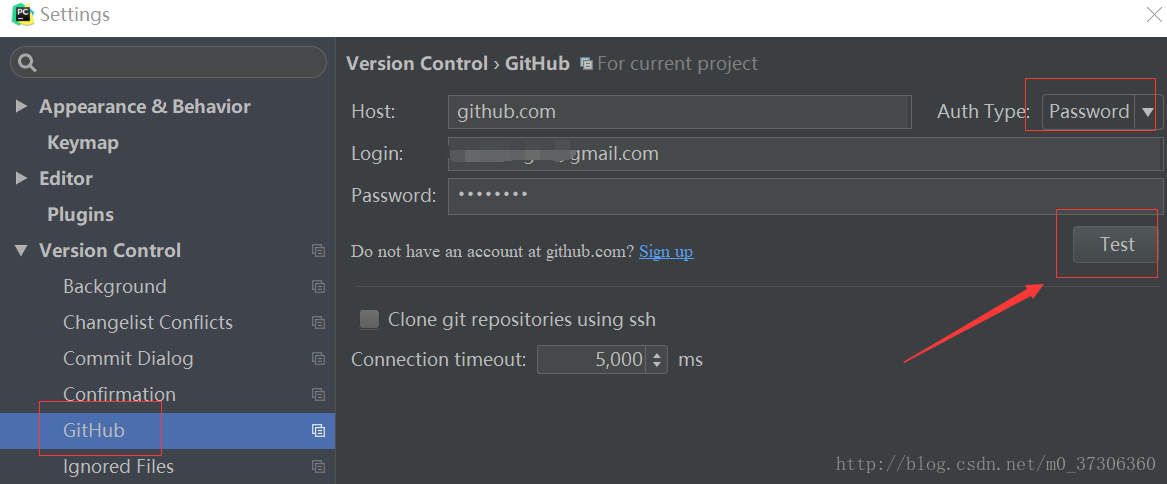 这里添加github账户密码用于登陆  （建议登陆之前先用git客户端登陆一遍）