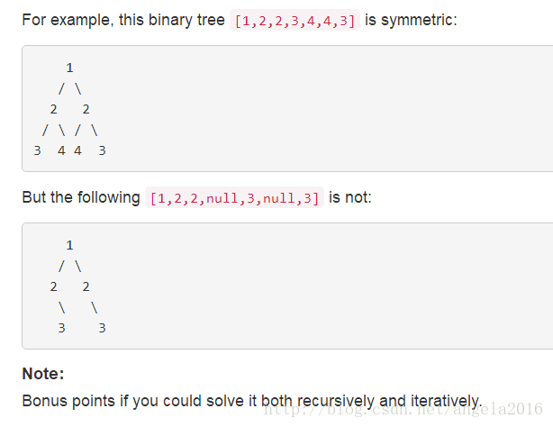 leetcode(101)：Symmetric Tree